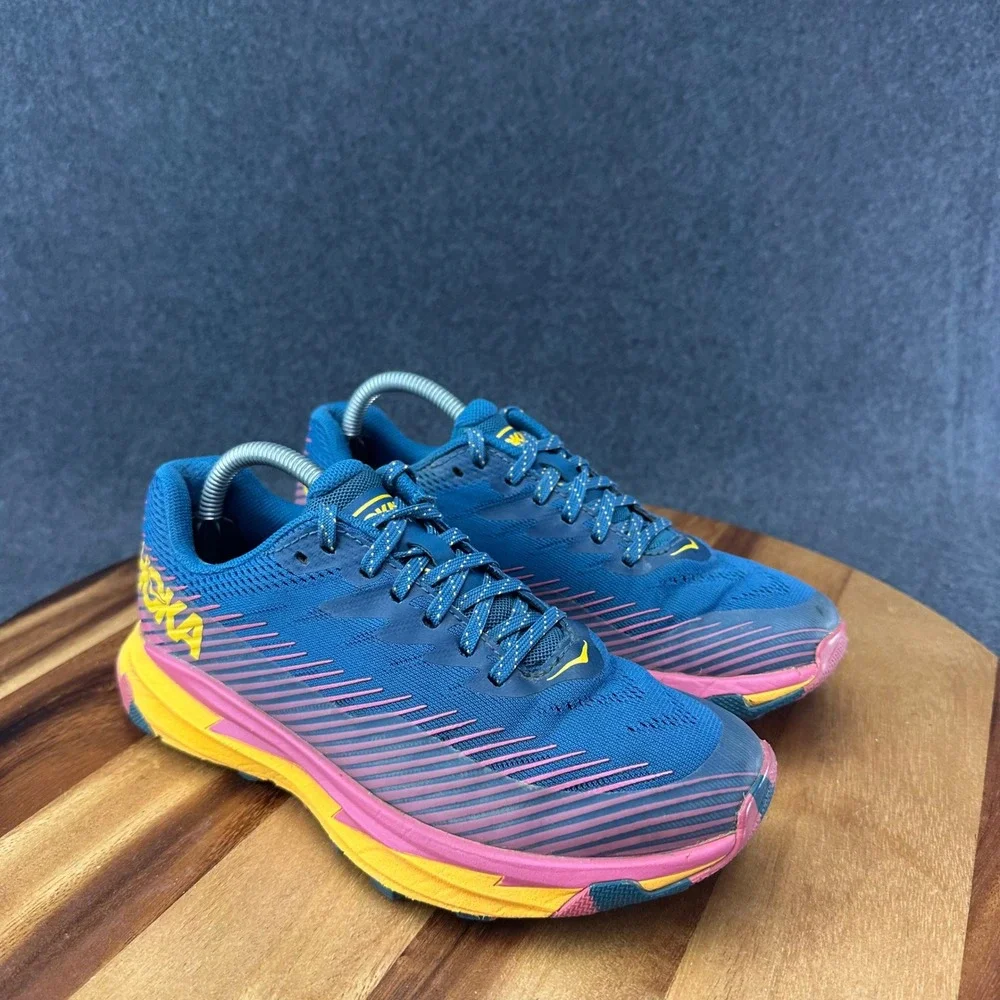 Hoka One One Torrent 2 Trail Running Shoes Womens Size 5 Real Teal Cantaloupe